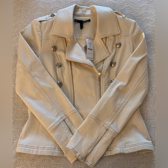 🤍 WHBM Peplum Moto Jacket 🤍 Size 6 🤍 - Picture 6 of 11